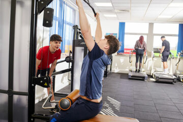 Using the machines at the gym