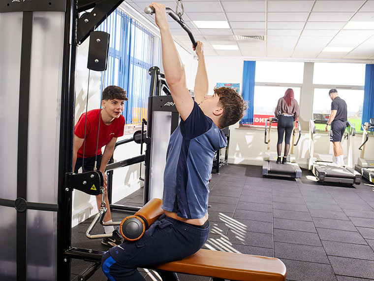 Using the machines at the gym
