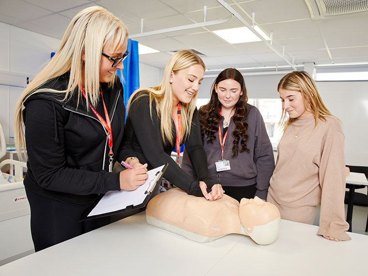 Students in our health suite