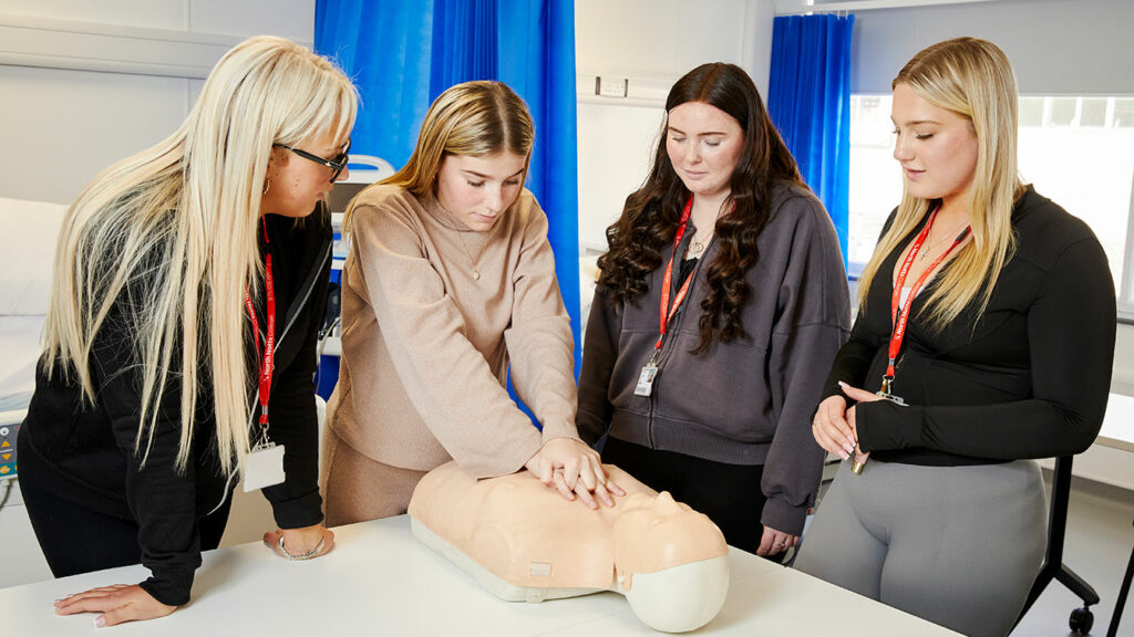 Students in our health suite