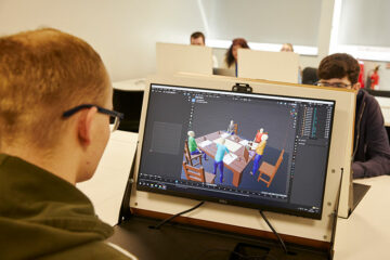 Students working in the digital classroom