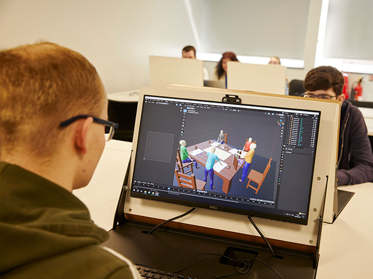Students working in the digital classroom