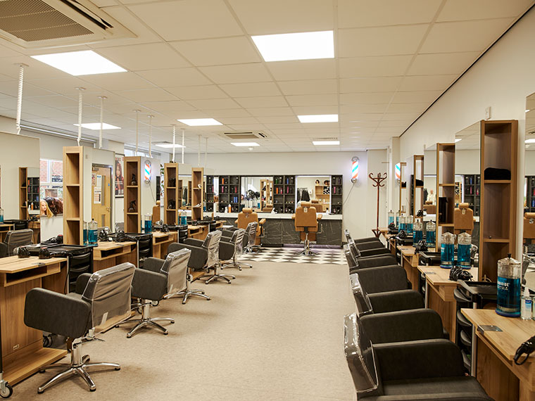 Inside Innovate S81 hair and beauty salon at North Notts College