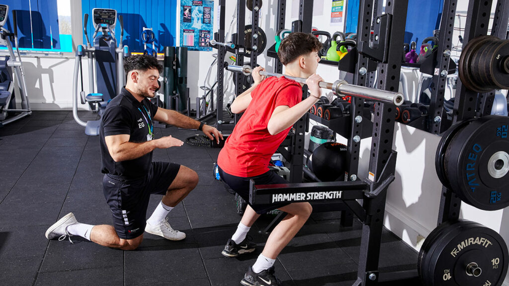 In the gym at North Notts College