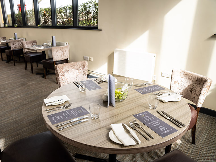 Table laid in The Wharncliffe Restaurant