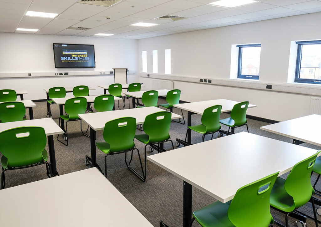 A classroom at The Bridge Skills Hub