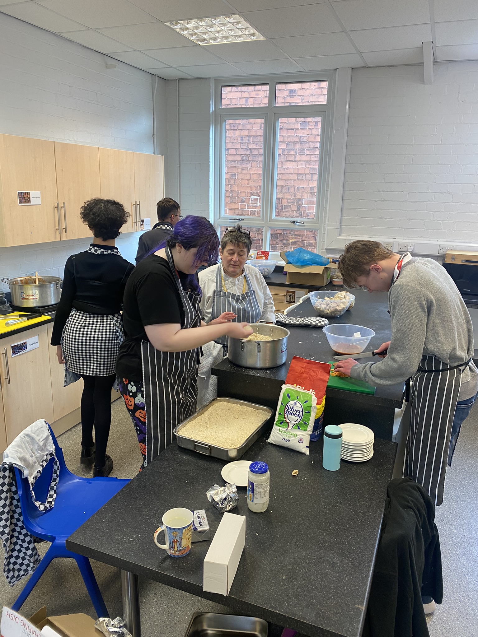 preparing food in the kitchen