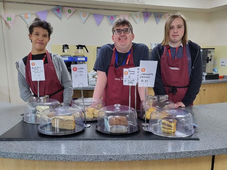 FLEX students volunteering at The Crossing in Worksop.