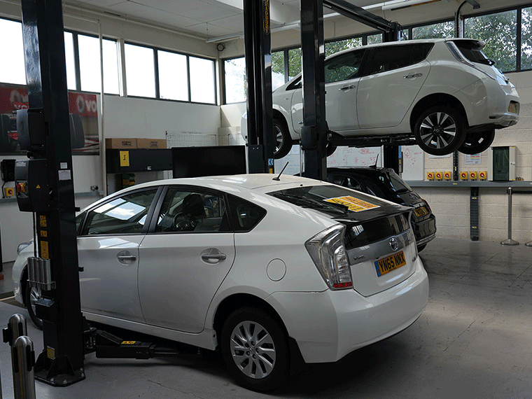 Cars in the Sustainable Automotive Training Centre