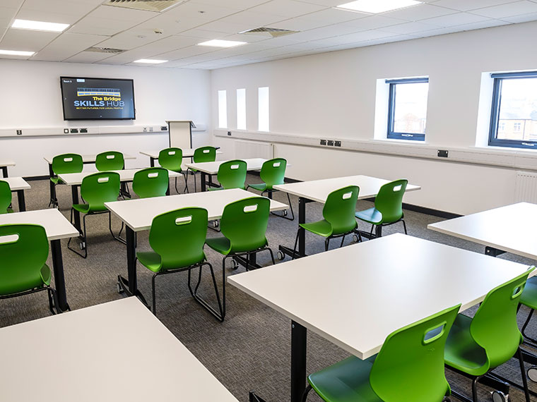 A classroom in The Bridge Skills Hub