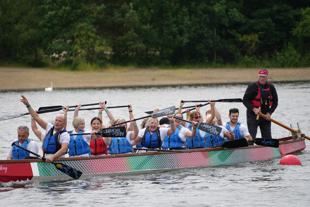 Dragon boat race at Manvers Lake on One Team day 2024