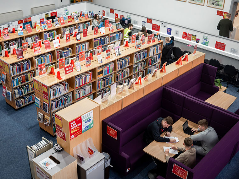Looking down at the whole of the library at NNC