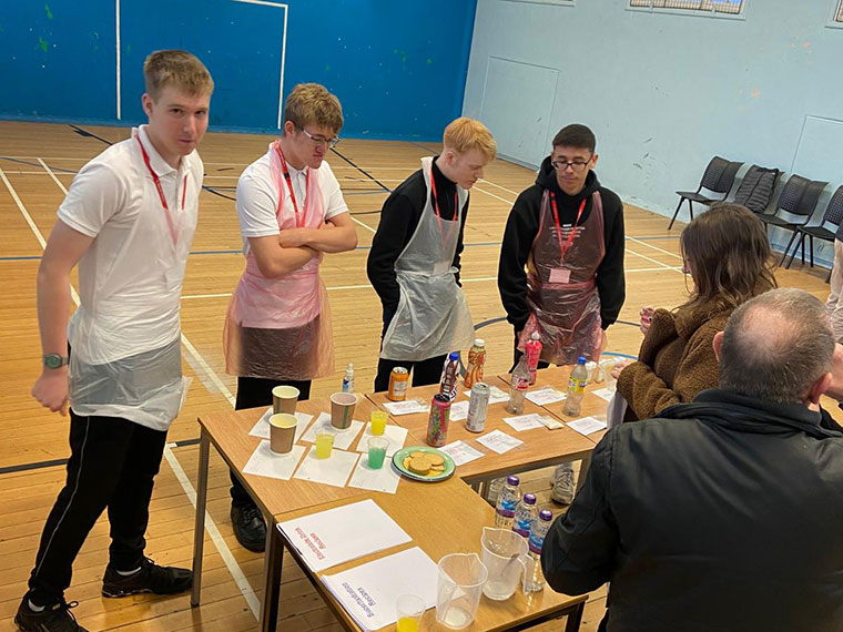 Students listening to a hydration science talk