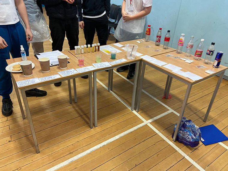 Tables with the hydration science materials