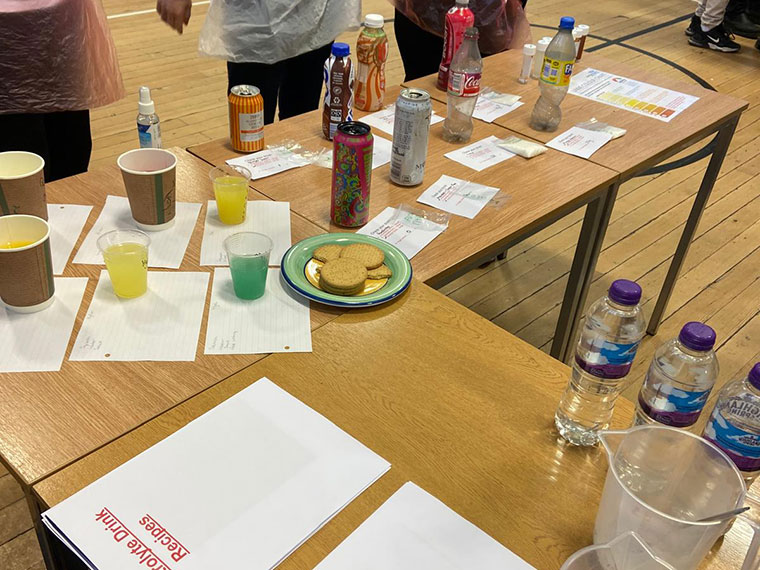 Tables with the hydration science materials