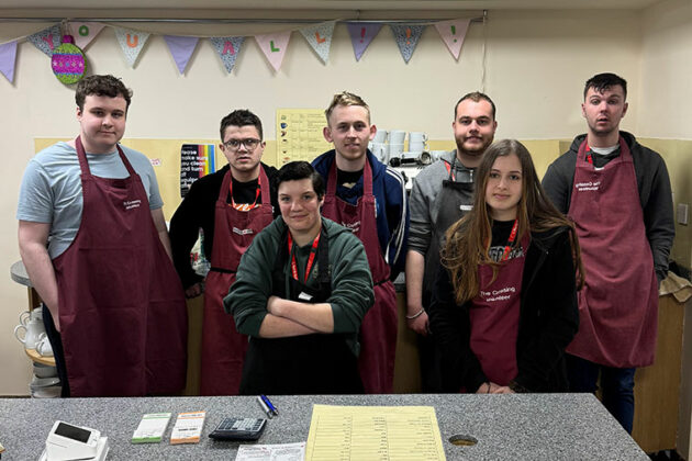 FLEX students in The Crossing Centre's cafe