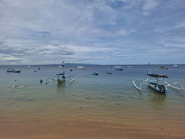 A beautiful view of the sea on a Bali beach