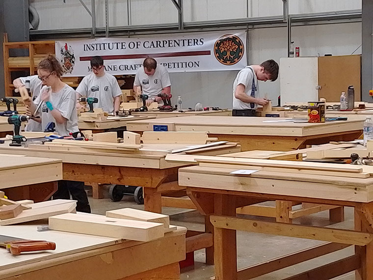 Carpentry and Joinery students working on their project at the Marlane Trophy 2025 event