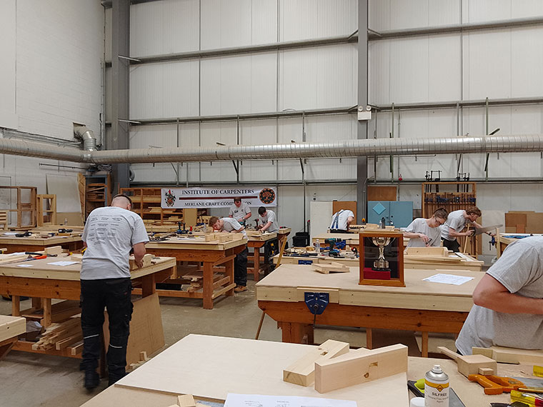 Carpentry and Joinery students working on their project at the Marlane Trophy 2025 event