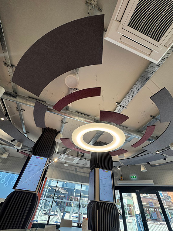 The ceiling inside the Fusion Energy Cafe