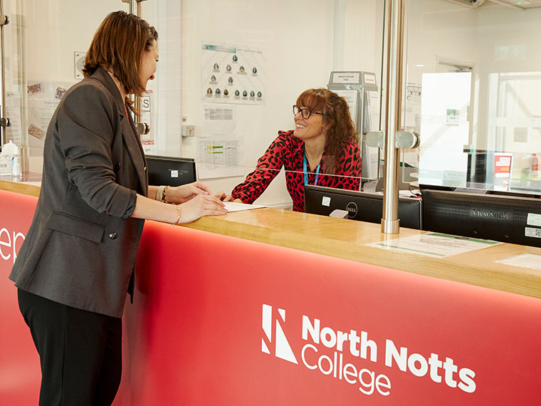 Reception staff at North Notts College