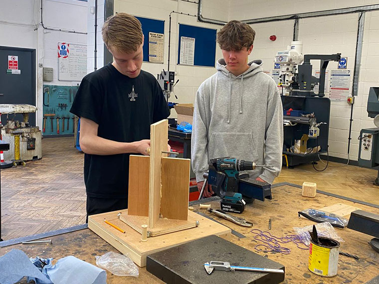 Students competing in the Construction Lifting Equipment Challenge competition