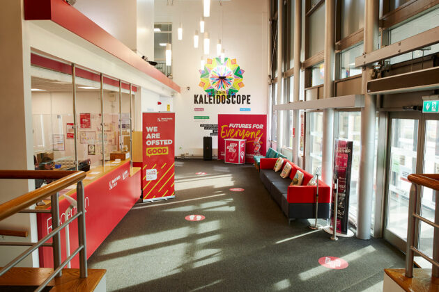 Inside North Notts College reception