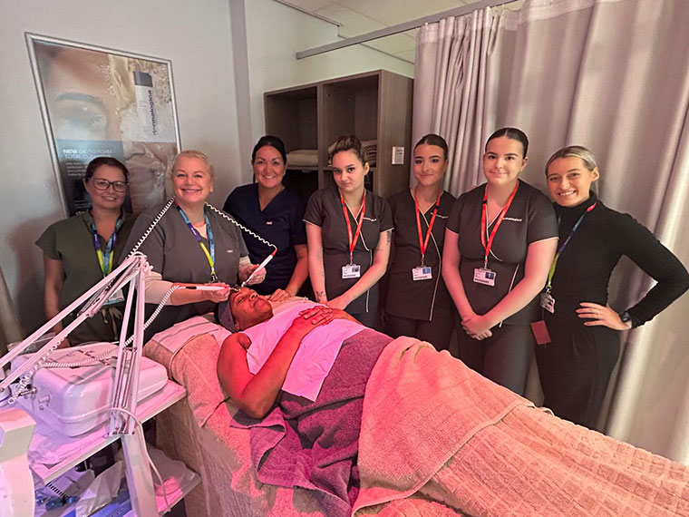 Beauty Therapy students shown electrotherapy