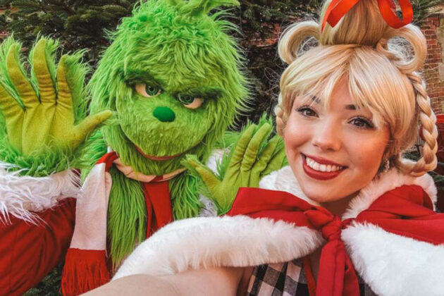 The Grinch and Cindy Lou taking a selfie
