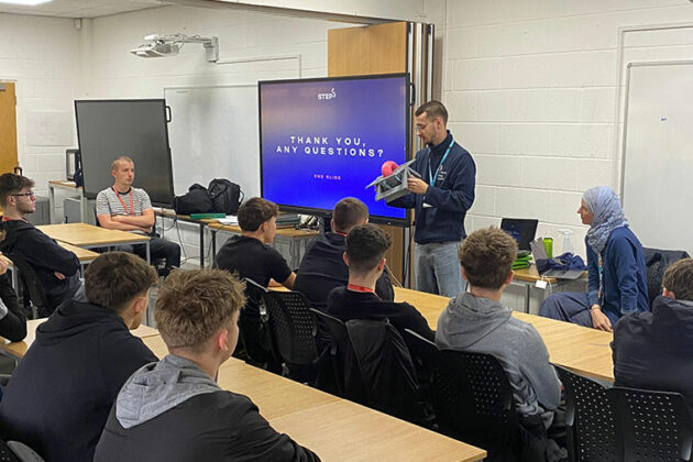 Students being taught about the STEP Forward engineering project