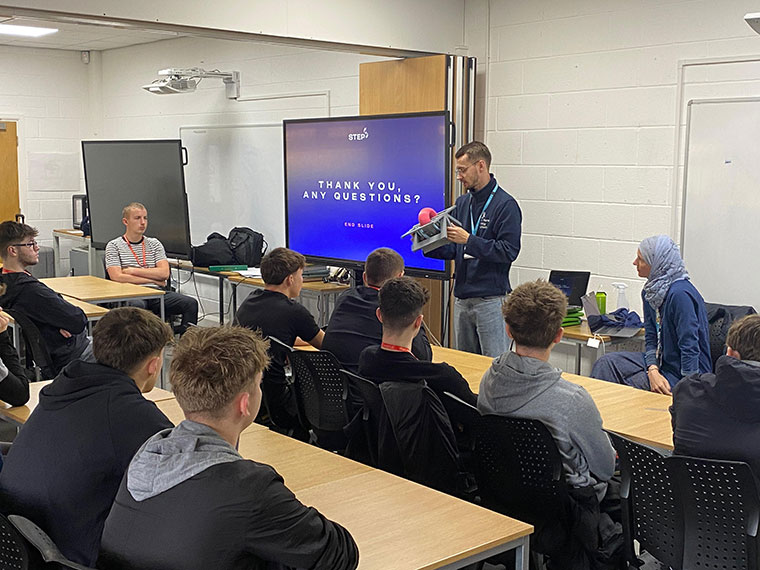 Students being taught about the STEP Forward engineering project