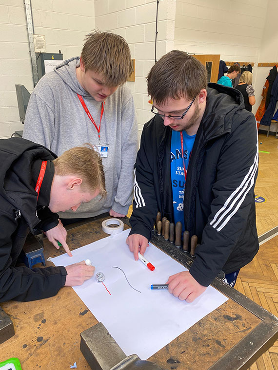 Students exploring the STEP Forward engineering project