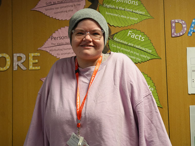 Samantha, who studied GCSE English at North Notts College