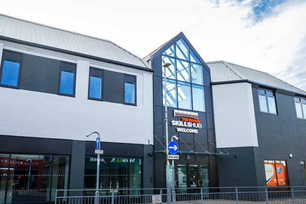 The Bridge Skills Hub building from the outside