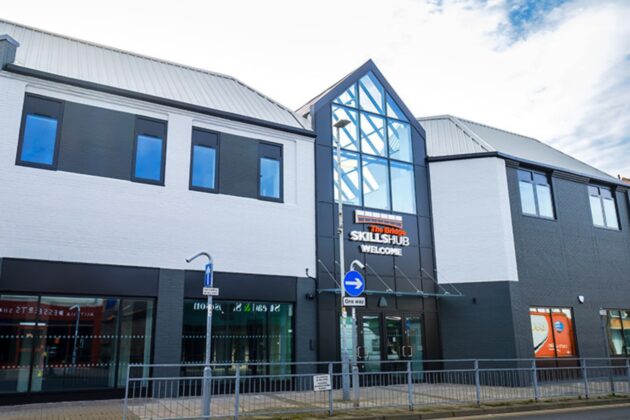 The Bridge Skills Hub building from the outside