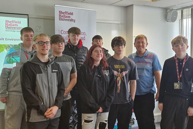 A group of students stood together