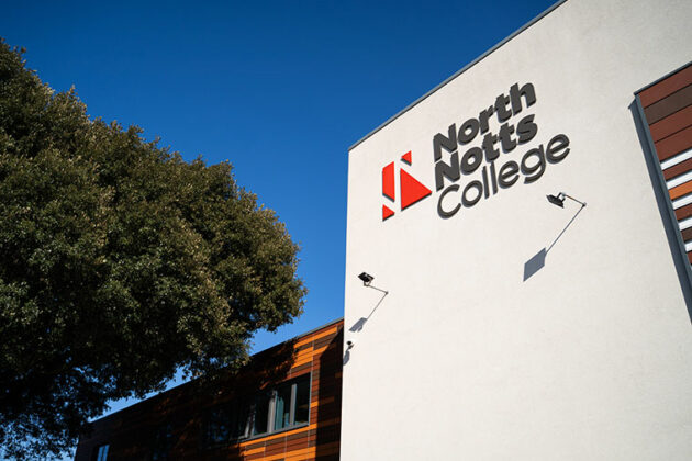 The North Notts College building from the front