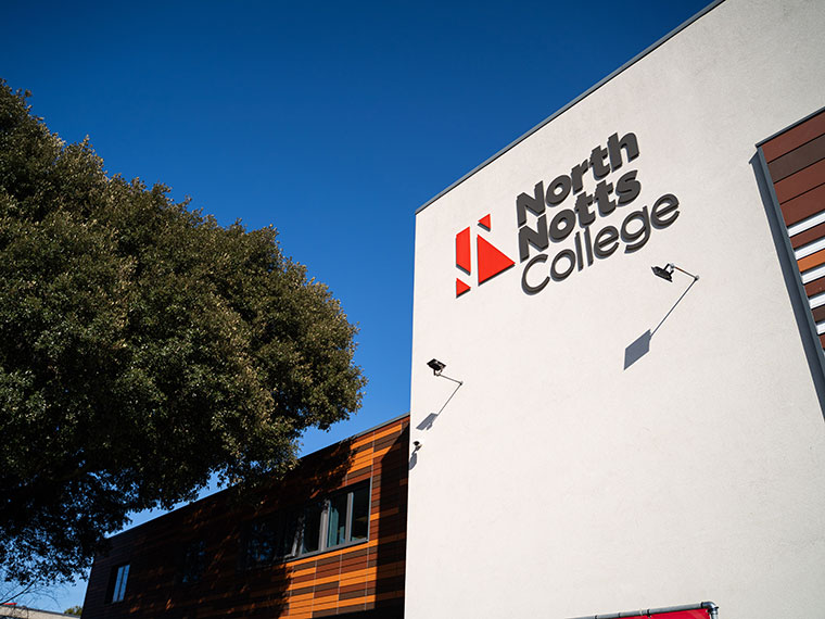 The North Notts College building from the front